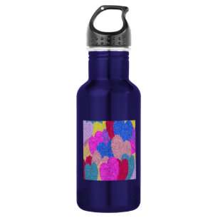 Botella De Agua La Pintura Abstracta Del Corazón Fragmentado