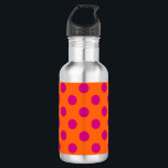 Botella De Agua La polka de Fuchsia da puntapiés al naranja<br><div class="desc">La polka de Fuchsia da puntapiés al naranja</div>