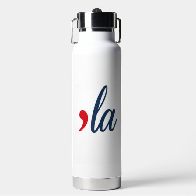 Botella De Agua 'LA por Kamala Harris. Blanca (Frente)