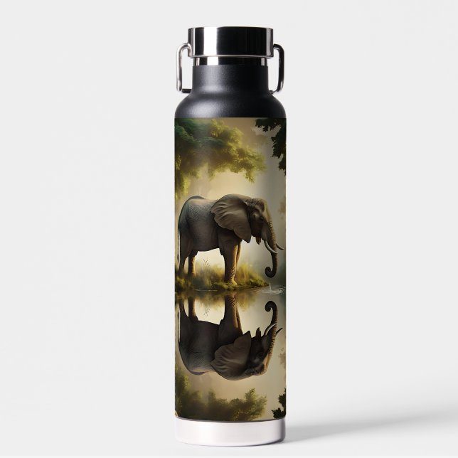 Botella De Agua La reflexión de un elefante (Delantero)