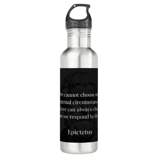 Botella De Agua La sabiduría de Epictetus: Empoderamiento a través (Anverso)