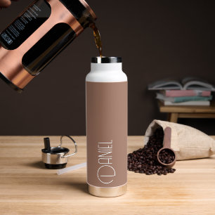 Botella De Agua La tipografía moderna de Mocha personalizada