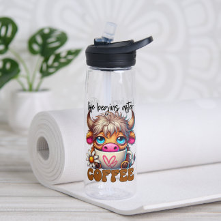 Botella De Agua La vida comienza después del café 