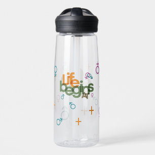 Botella De Agua La vida comienza en (Personaliza)  