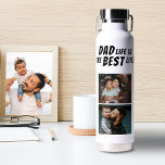 Botella De Agua La vida de papá es el mejor padre de dos fotos de<br><div class="desc">Dad Life es la mejor vida 2 fotos Padre botella de agua de acero. Esta botella de agua es el regalo perfecto para cualquier padre que sepa que ser padre es lo mejor que le ha pasado. El diseño presenta la cita "La vida de papá es la mejor vida" en...</div>