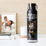 Botella De Agua La vida de papá es lo mejor de la vida 2 fotos pad<br><div class="desc">Dad Life es la mejor vida 2 fotos Padre botella de agua de acero negro. Esta botella de agua es el regalo perfecto para cualquier padre que sepa que ser padre es lo mejor que le ha pasado. El diseño presenta la cita "La vida de papá es la mejor vida"...</div>