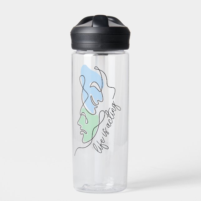 Botella De Agua La vida es actuar el teatro musical dibujos de más (Delante)