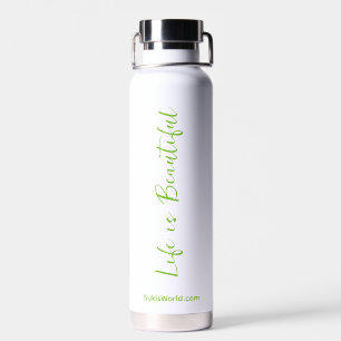 Botella De Agua La vida es bella marca de blog de negocios verde