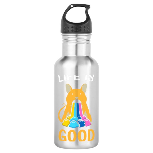 Botella De Agua La vida es buen ratón (Anverso)