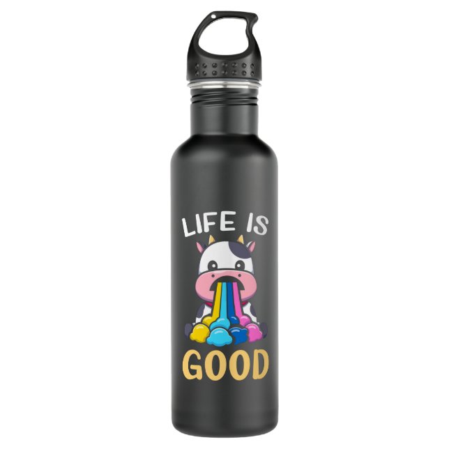 Botella De Agua La vida es buena (Anverso)