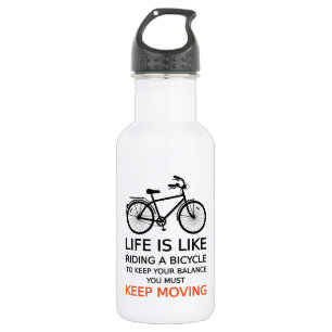 Botella De Agua la vida es como montar una bicicleta, arte de la