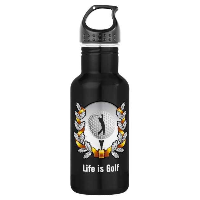 Botella De Agua La vida es golf. (Anverso)
