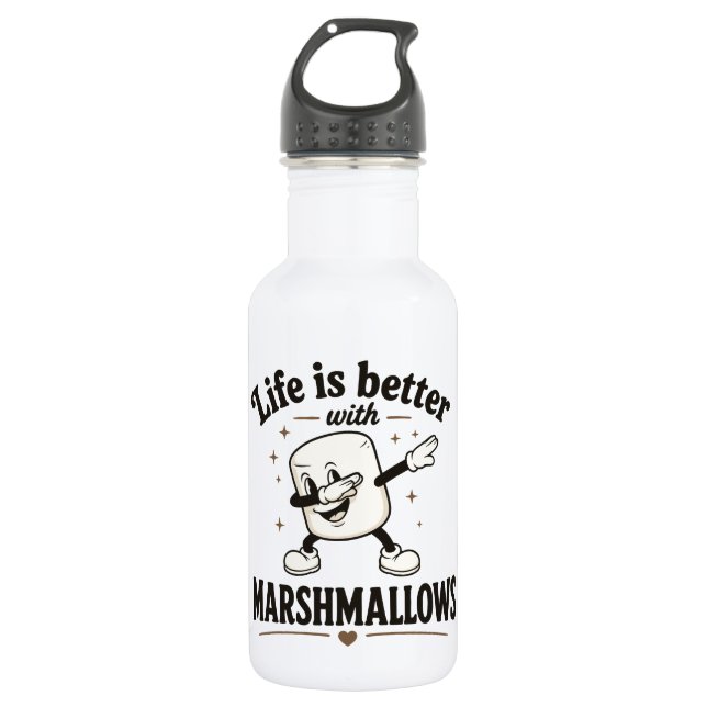 Botella De Agua La vida es mejor con malvaviscos (Anverso)