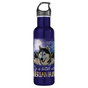 Botella De Agua La Vida Es Mejor Con Un Husky Siberiano