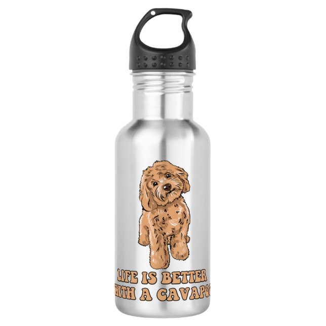 Botella De Agua La Vida Es Mejor Con Una Cavapoo - Perro Funny Lov (Anverso)