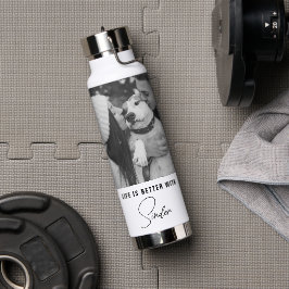 Botella De Agua La vida es mejor con una foto personalizada de tu 