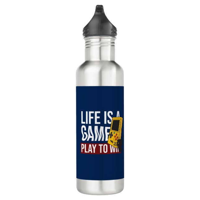 BOTELLA DE AGUA LA VIDA ES UN JUEGO PARA GANAR (Derecha)