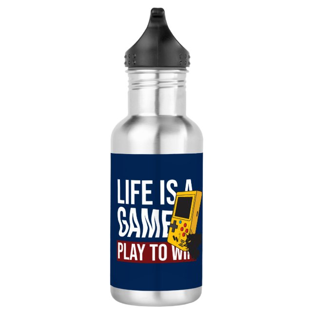 BOTELLA DE AGUA LA VIDA ES UN JUEGO PARA GANAR (Derecha)