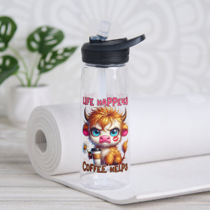 Botella De Agua La vida sucede el café ayuda