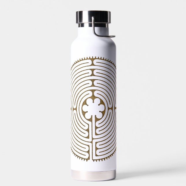 Botella De Agua Laberinto de Chartres - Símbolo Espiritual Antiguo (Izquierdo)