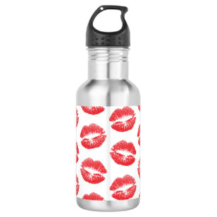 Botella De Agua Labios Rojos, Patrón De Labios, Labial Rojo, Beso