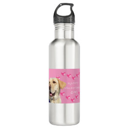 Botella De Agua Labrador lindo con corazones Valentine