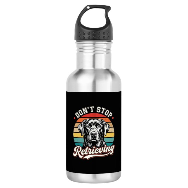 Botella De Agua Labrador No Deja De Recuperar Perro Retro (Anverso)