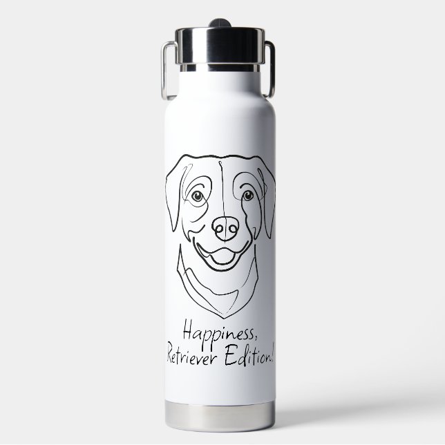 Botella De Agua Labrador Retriever. Happiness, Retriever Edition! (Frente)