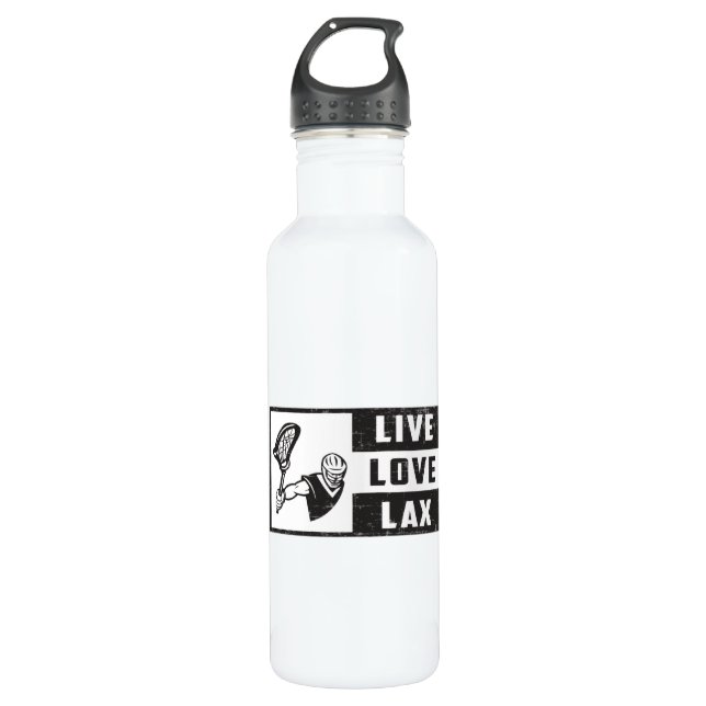 Botella De Agua Lacrosse Player Team Live Love Lax Funny Gift Idea (Anverso)