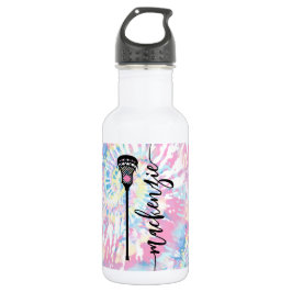 Botella De Agua Lacrosse Player Tie Dye Name Personalizado