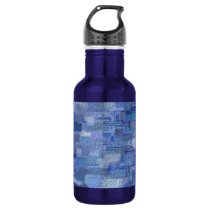 Botella De Agua Ladrillo Resumen Azul invernal Agua de acero inoxi