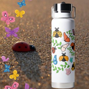 Botella de agua Lady Lovebug y Butterflies