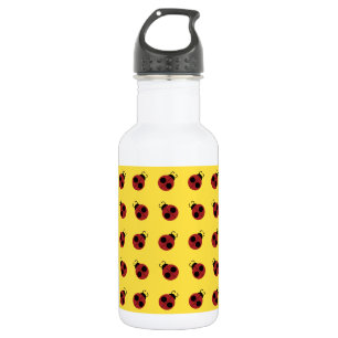 Botella De Agua Ladybug 60s retro fresco amarillo
