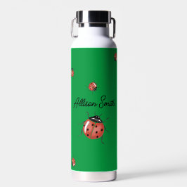 Botella De Agua Ladybug verde para la escuela