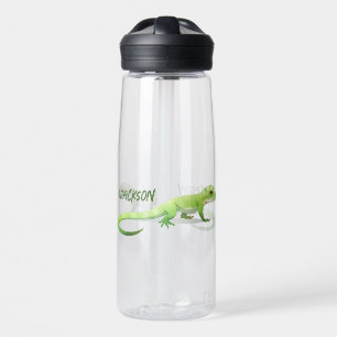 Botella De Agua Lagarto Amistoso Con Tu Nombre