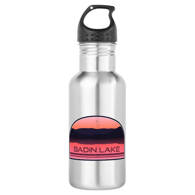 Botella De Agua Lago Badin North Carolina Red Sunrise (Anverso)