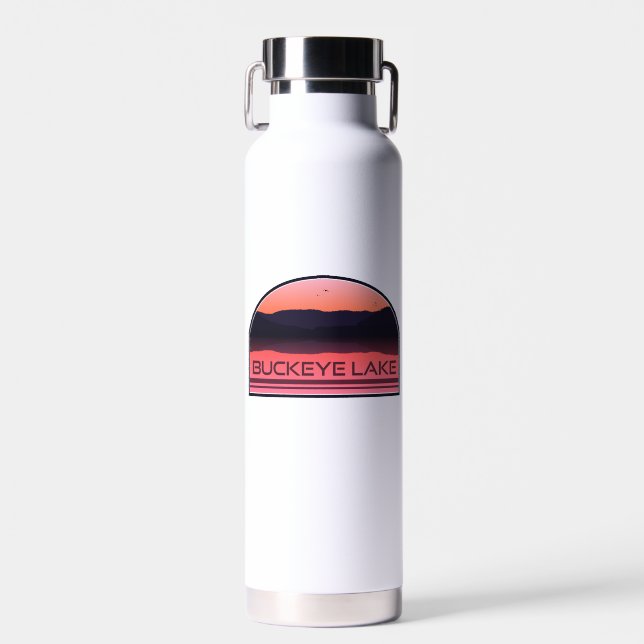 Botella De Agua Lago Buckeye Ohio Amanecer Rojo (Delantero)