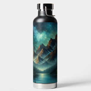Botella De Agua Lago de montaña/cabaña bajo las estrellas