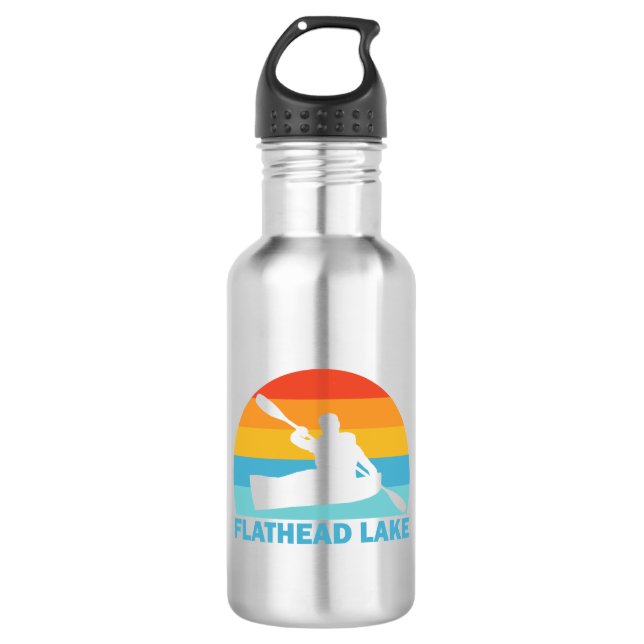 Botella De Agua Lago Flathead Montana Kayak (Anverso)