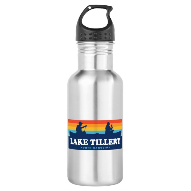Botella De Agua Lago Tillery Carolina del Norte Canoe (Anverso)