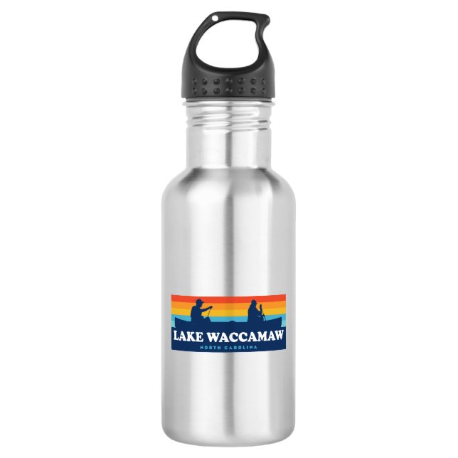 Botella De Agua Lago Waccamaw Carolina del Norte Canoe (Anverso)