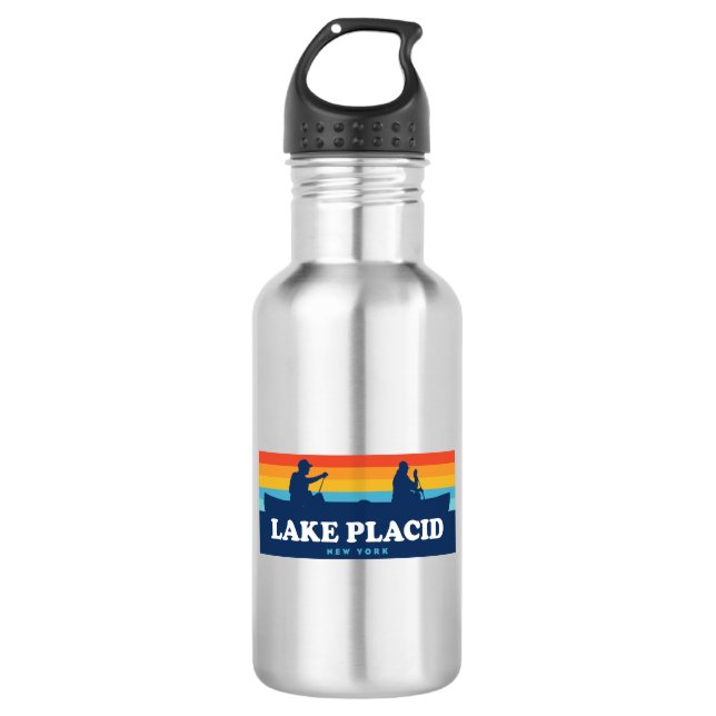 Botella De Agua Lake Placid Canoe de Nueva York (Anverso)