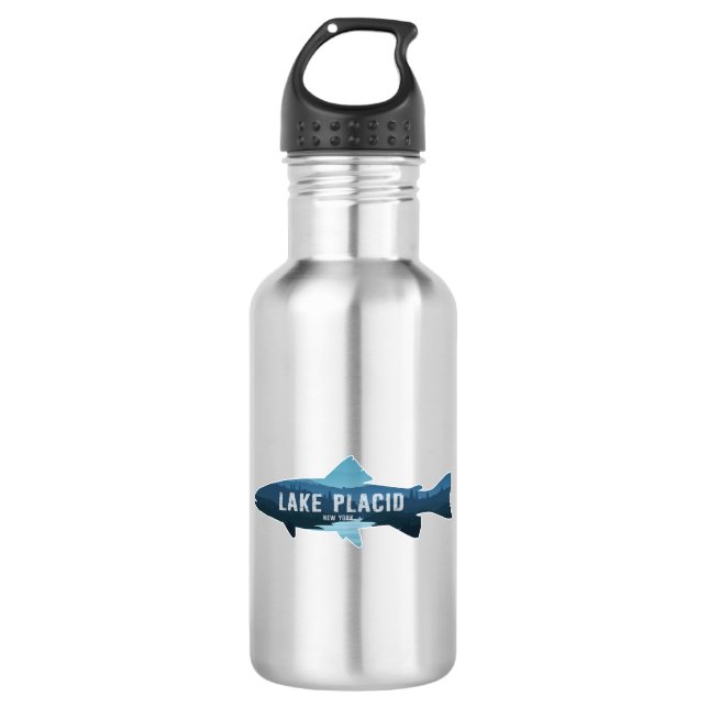 Botella De Agua Lake Placid New York Fish (Anverso)