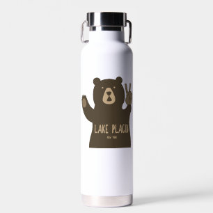 Botella De Agua Lake Placid New York Peace Bear