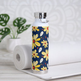 Botella De Agua Lápices y flores de mariposa