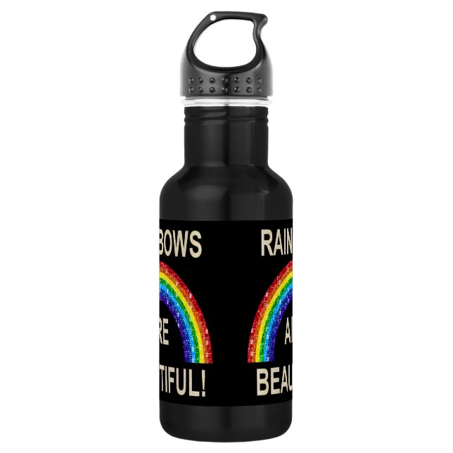 Botella De Agua Las Arcoiris Son Un Purpurina Hermoso (Anverso)