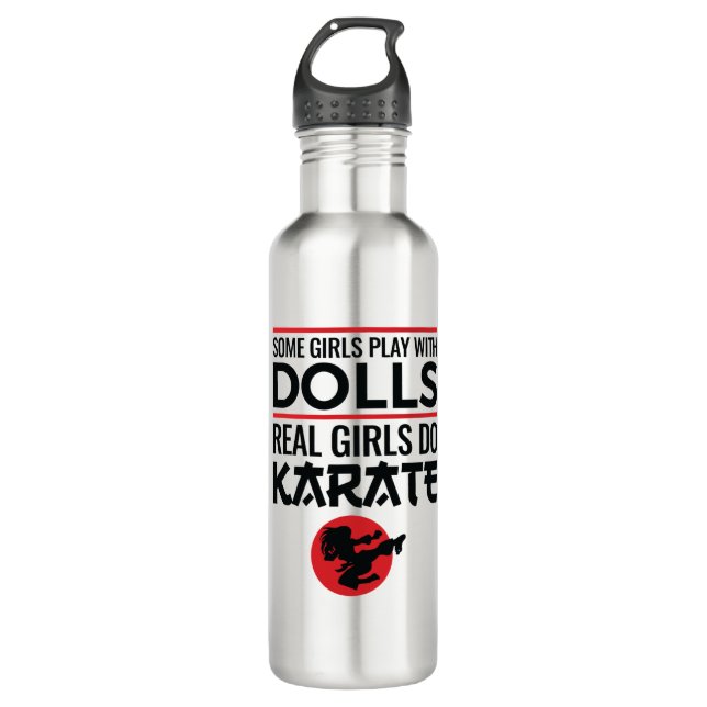 Botella De Agua Las artes marciales de las mujeres justas en karat (Anverso)