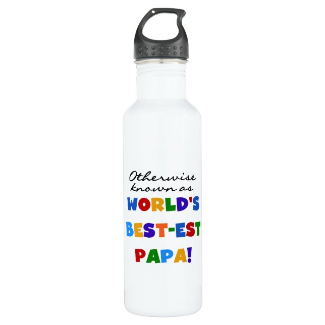 Botella De Agua Las camisetas de papá más conocidas y (Anverso)