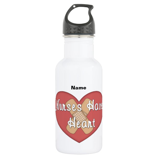 Botella De Agua Las enfermeras hacen corazón (personalizar) (Anverso)