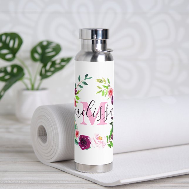 Botella De Agua Las flores radiantes eran personalizadas (Yoga)